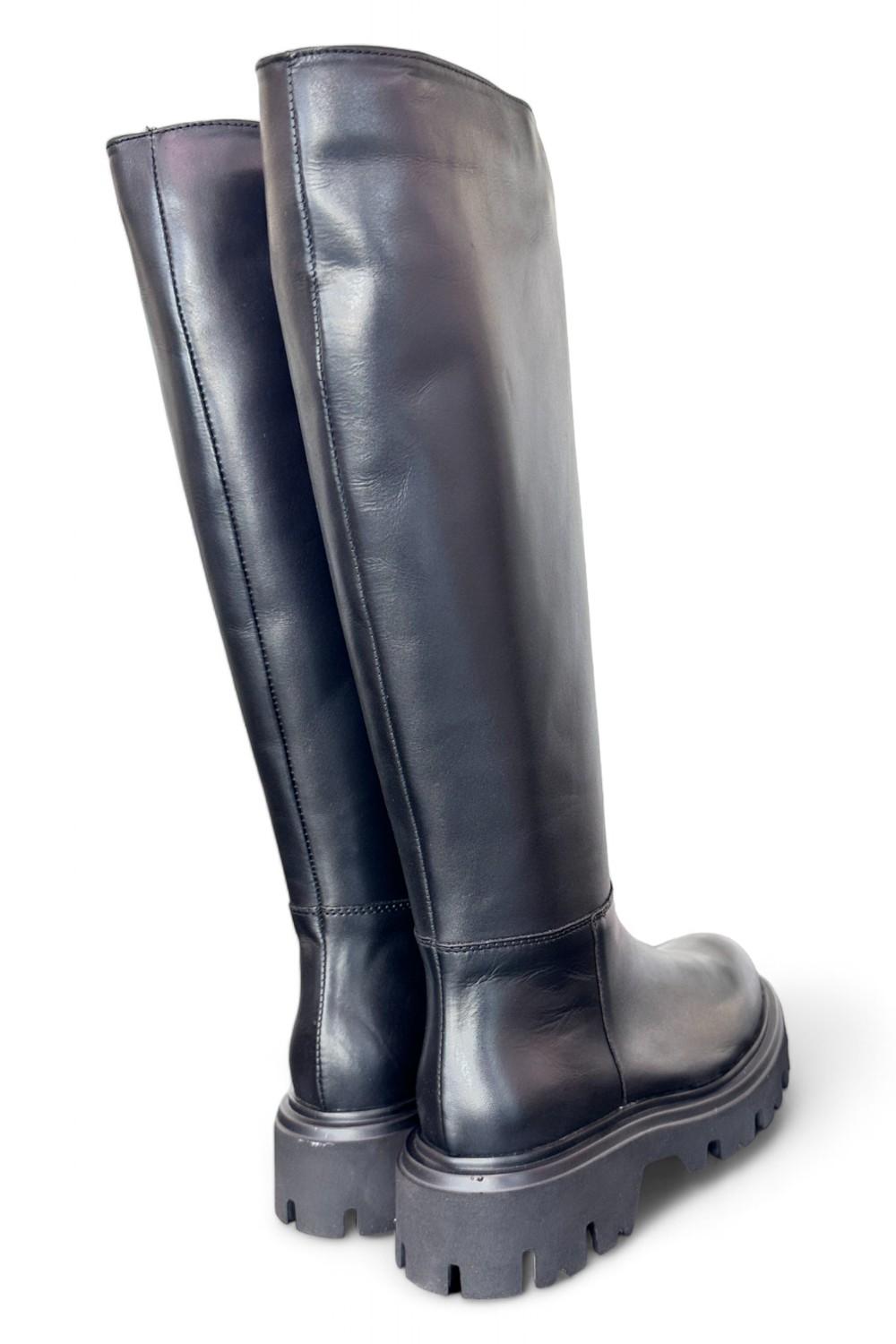 Stivale suola gomma xl  pelle nera Anima 