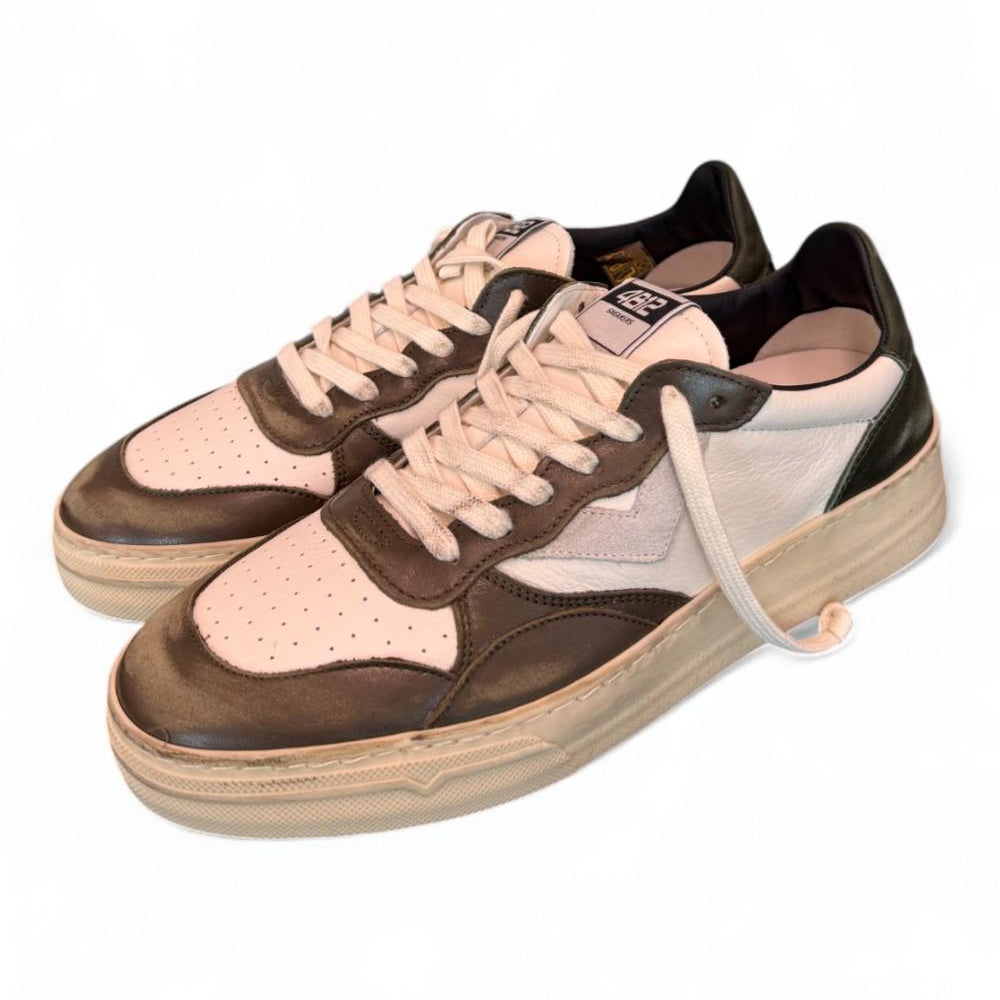 Sneaker uomo Hyper pelle bianca oliva 