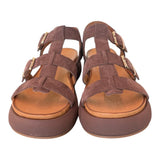 Sandalo gabbia suede moro Z40 Inuovo<BR/> 