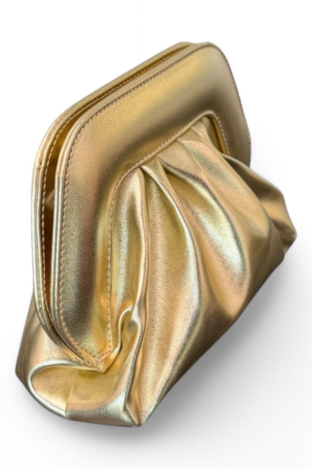 Pochette chiusura scatto ecopelle platino 