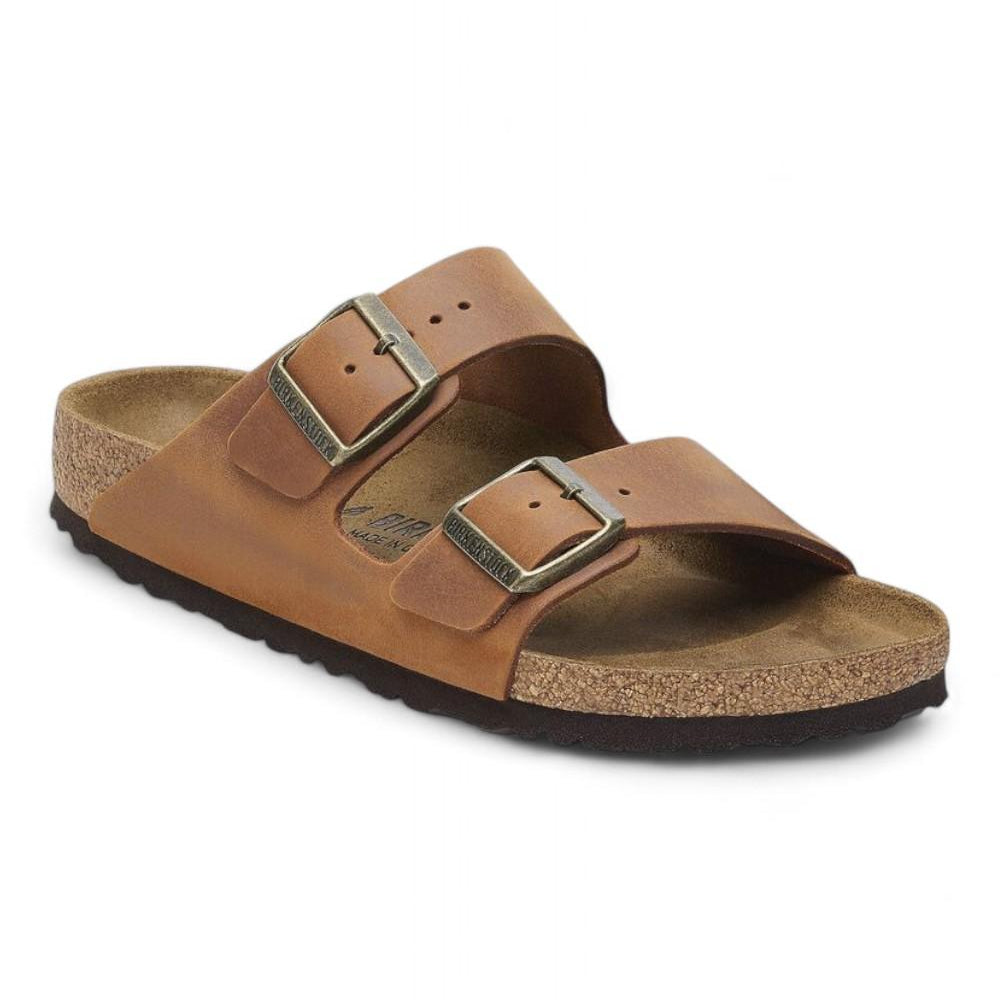 Ciabatta donna Arizona 1028401 cognac oil leather Birkenstock 