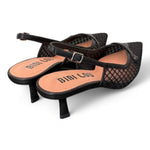 Slingback Bibi Lou rete nero tacco 
