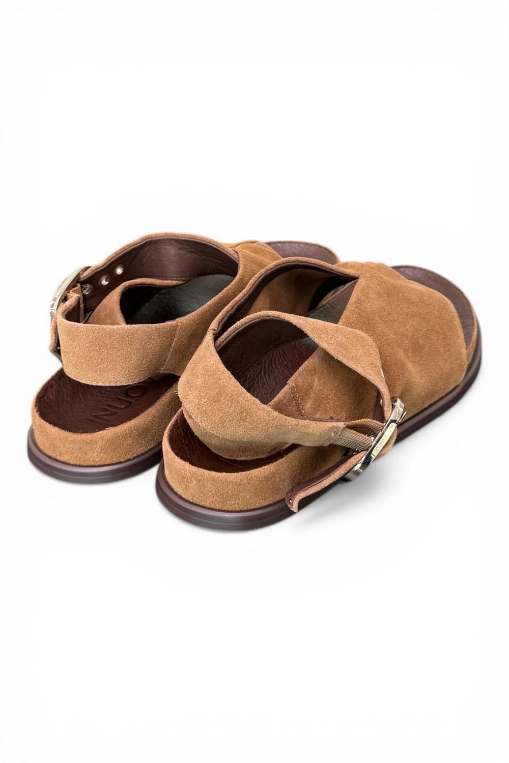 Sandalo infradito fascia suede sigaro Inuovo<BR/> 