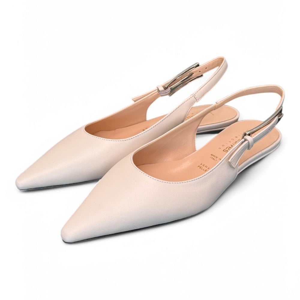 Slingback pelle ghiaccio flat Les Autres<BR/> 