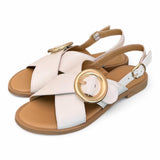 Sandalo pelle latte fibbia Francesco B. 