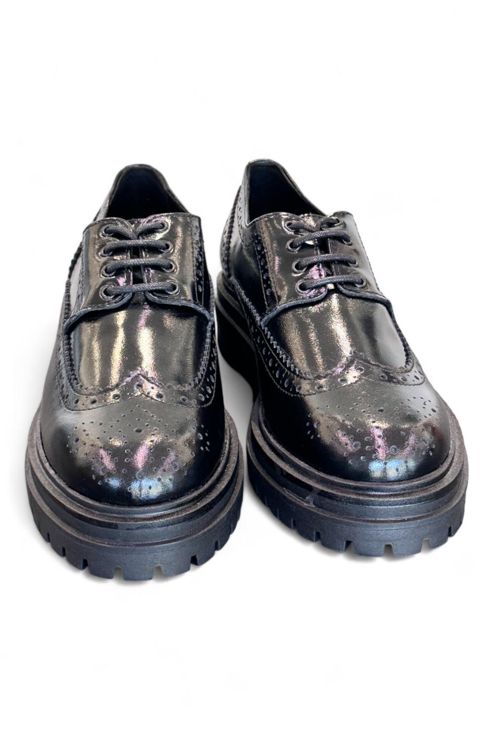 Scarpa allacciata imperiale donna Les Tulipes nera 