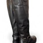 Stivale biker pelle nera Angelica 