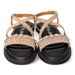 Sandalo suede beige strass Janet & Janet 