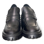 Mocassino donna nero borchie tacco 60 Target<BR/> 