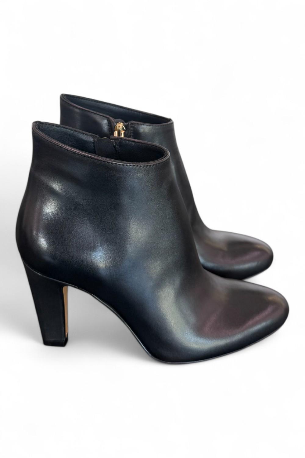 Stivaletto zip T80 pelle nera Elisa Lanci<BR/> 