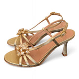 Sandalo gioiello oro tacco 70 Chantal<BR/> <BR/> 