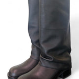 Stivale biker ghetta pelle nera Ranye <BR/> 