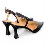 Slingback trasversale pelle nera Matteo Pitti 