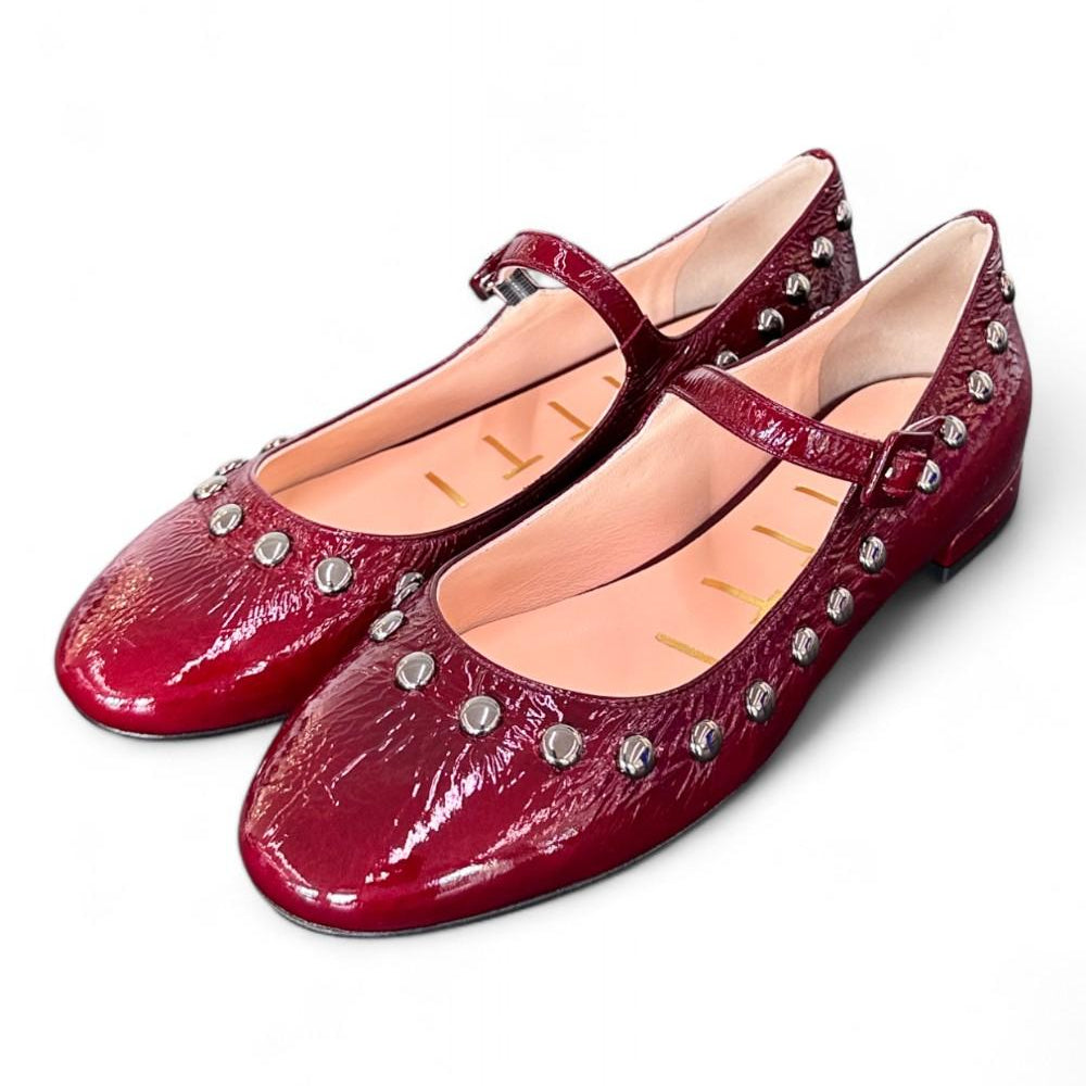 Ballerina borchie vernice bordeaux Matteo Pitti 