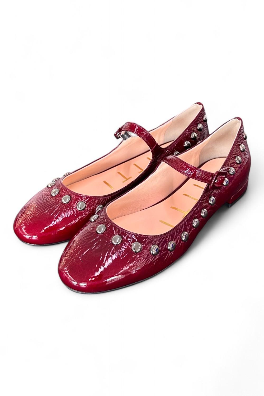 Ballerina borchie vernice bordeaux Matteo Pitti 