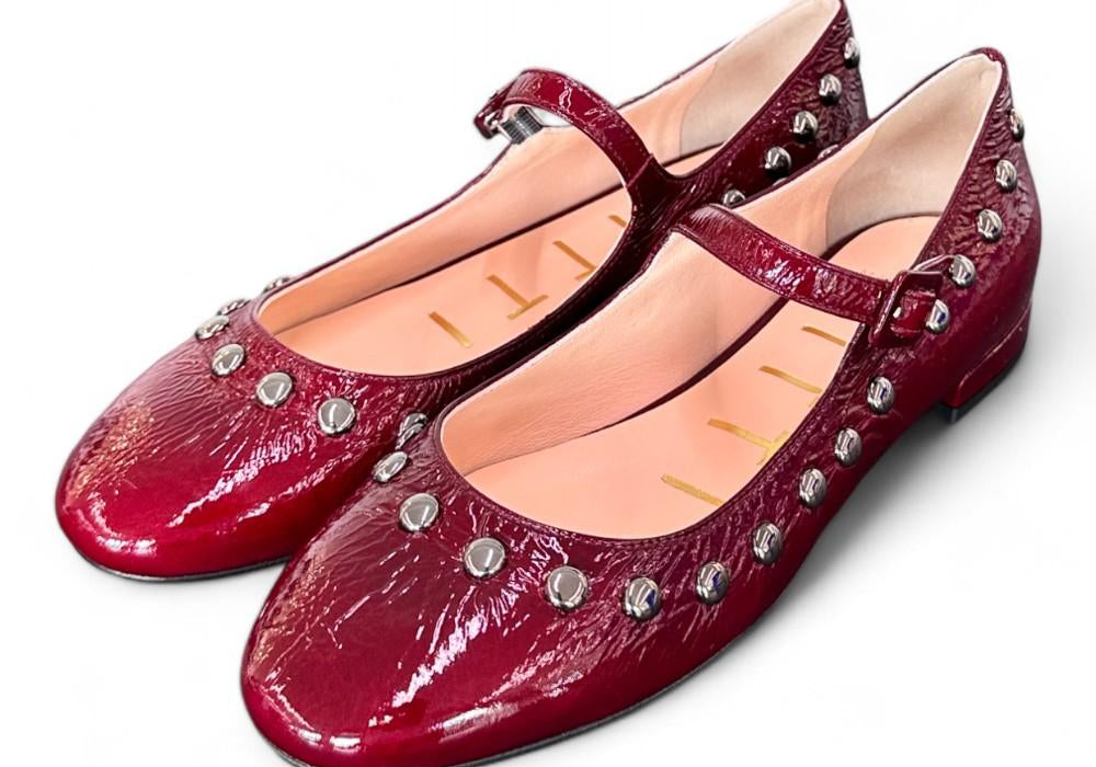 Ballerina borchie vernice bordeaux Matteo Pitti 
