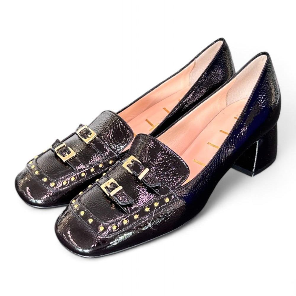 Mocassino borchie vernice nera Matteo Pitti 