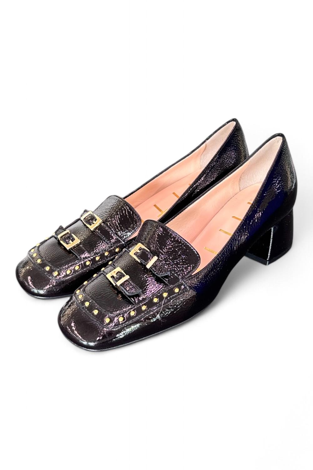 Mocassino borchie vernice nera Matteo Pitti 