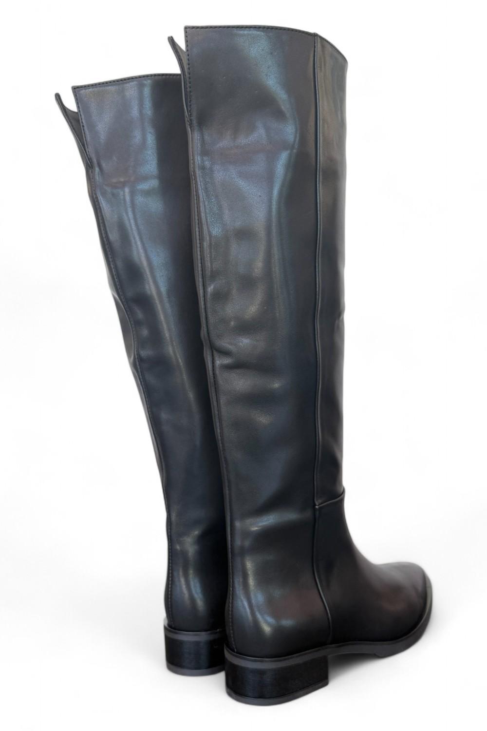 Stivale lungo forma tex pelle nera Elisa Lanci<BR/> 
