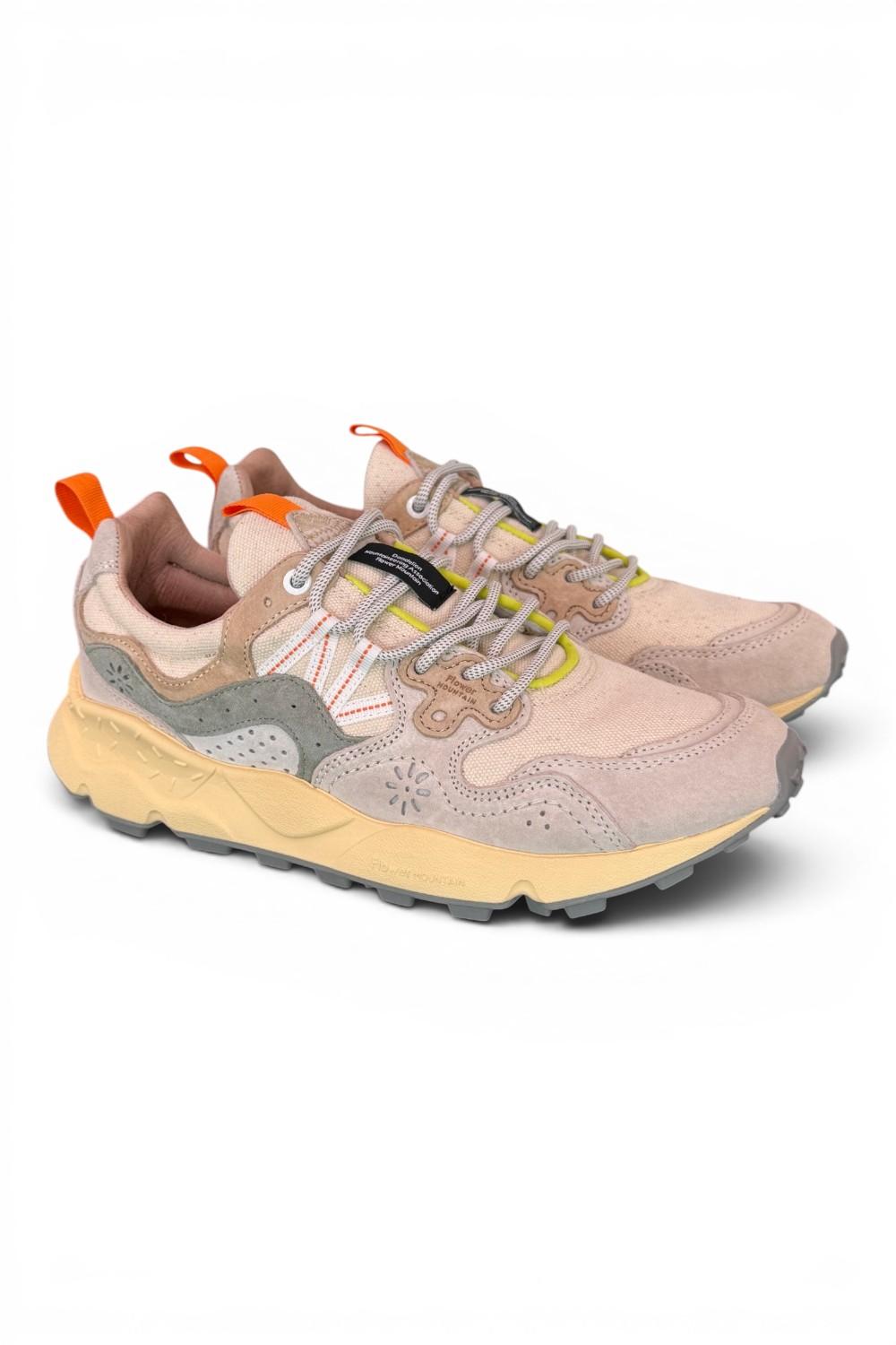Sneaker uomo Yamano 3 1N48 Canvas O.White Sage Flower Mountain 