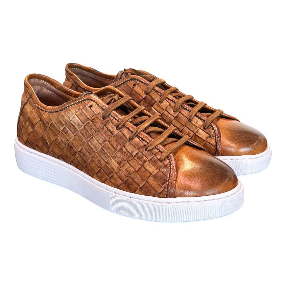 Sneaker uomo intrecciata cuoio Pawelks 