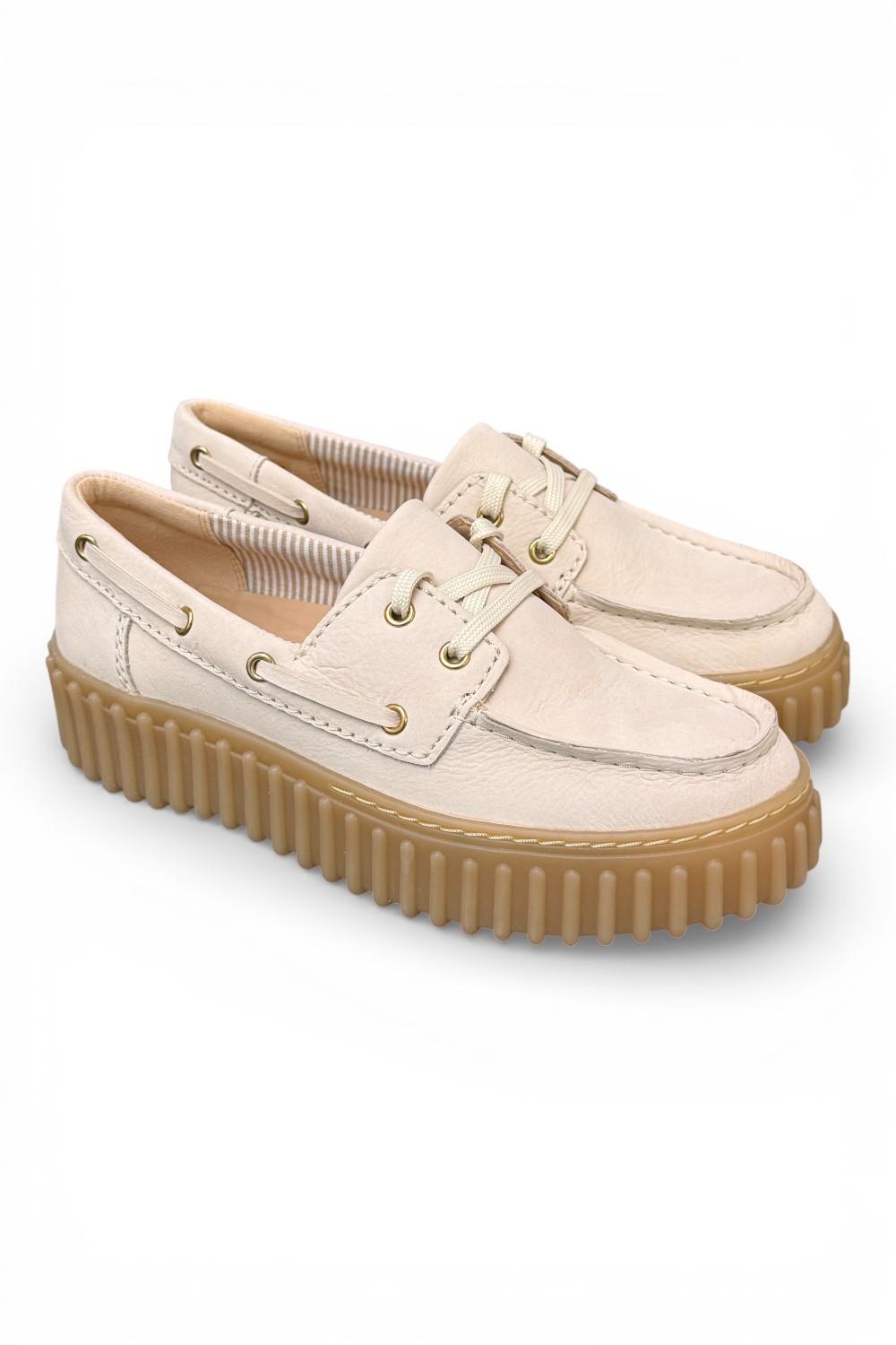 Barca Clarks Boat Cleyhill Torhill nabuk latte 