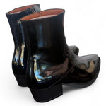 Stivaletto texano lucido nero Matteo Pitti 