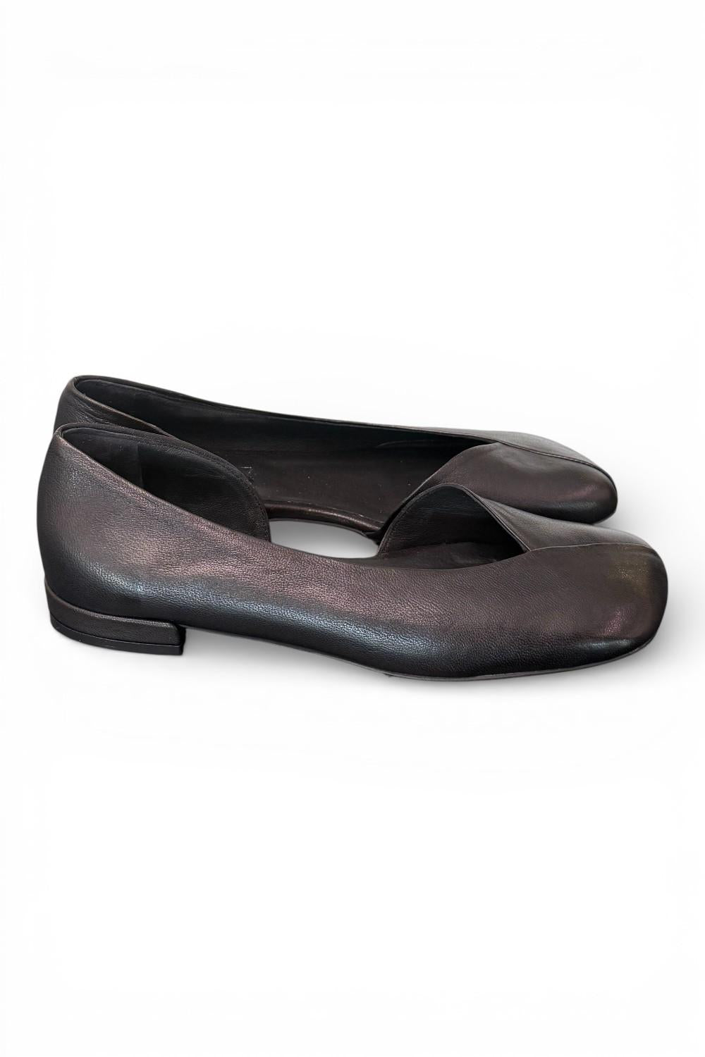 Ballerina pelle nera Cuir Noir<BR/> 