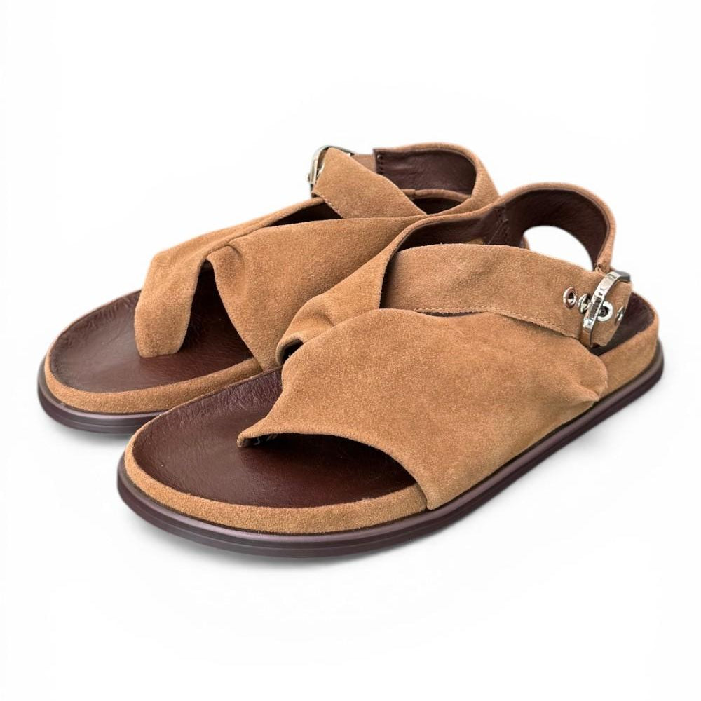 Sandalo infradito fascia suede sigaro Inuovo<BR/> 