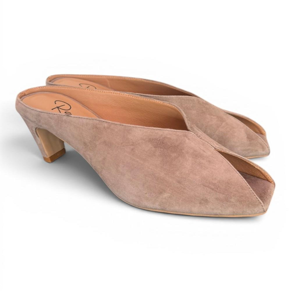Ciabatta suede taupe tacco 60 Ranye 