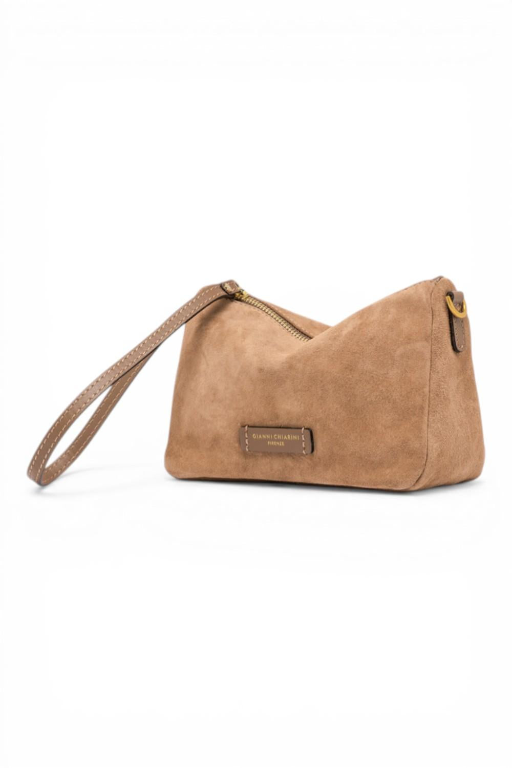 Pochette Nora suede caramel piccola Gianni Chiarini<BR/> 