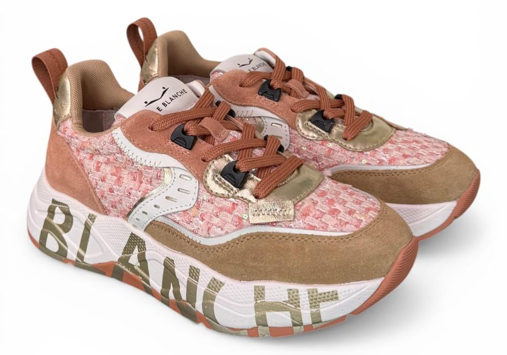 Sneaker donna Voile Blanche Club 105 bianco caramel rosa 2D28 