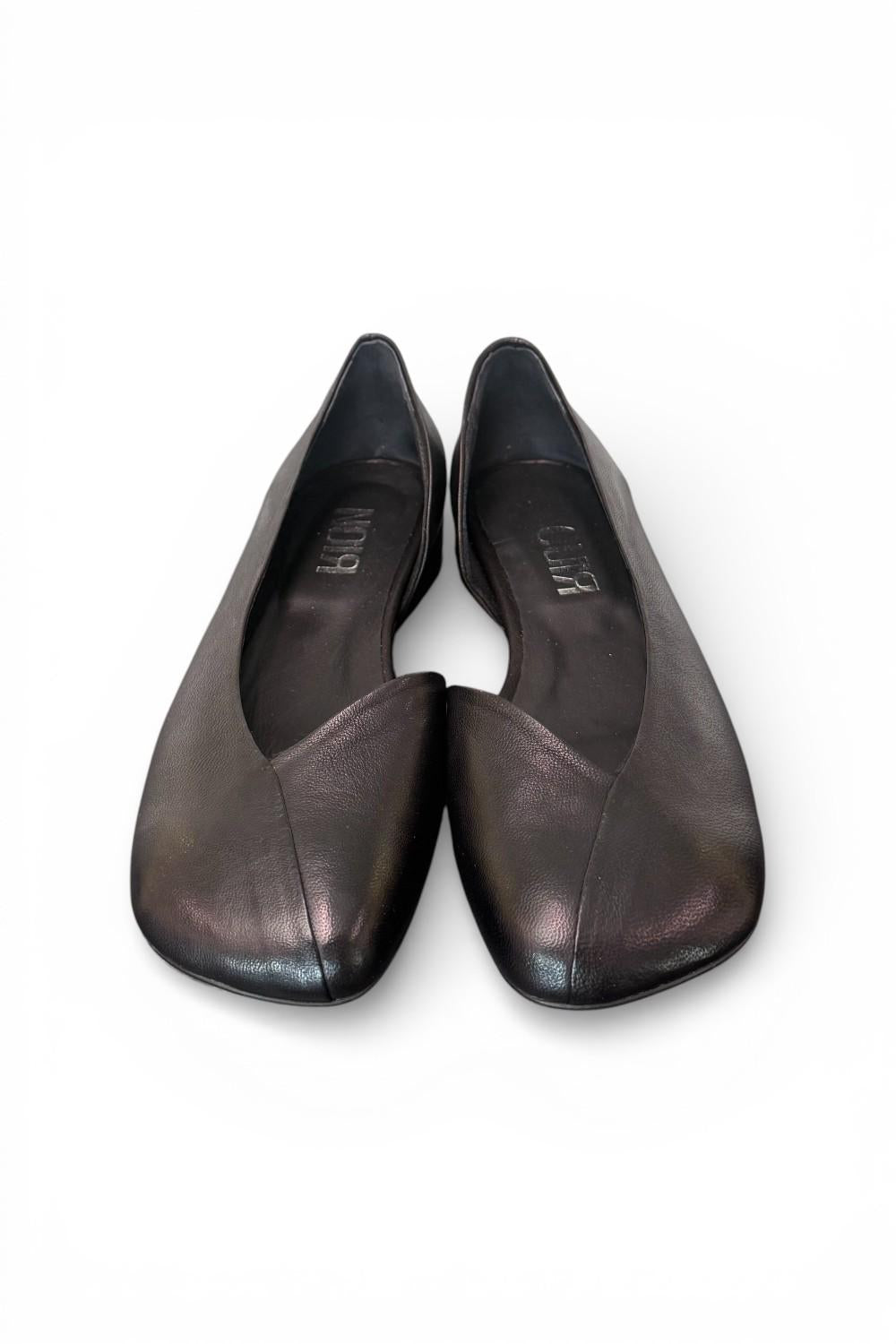 Ballerina pelle nera Cuir Noir<BR/> 