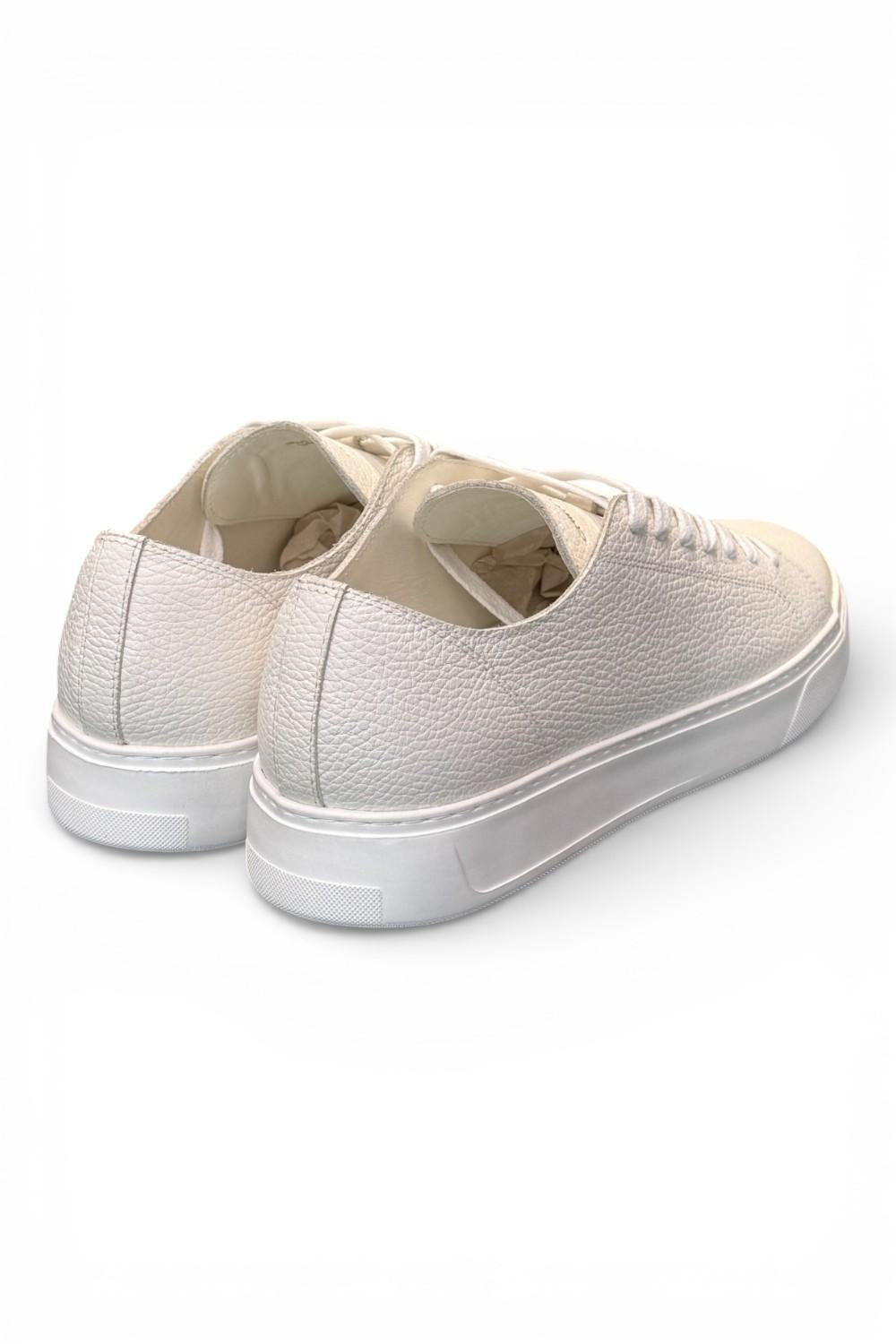 Sneaker pelle martellata bianca XL Crime London 