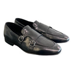 Mocassino fibbie pelle nera Pawelks<BR/> 