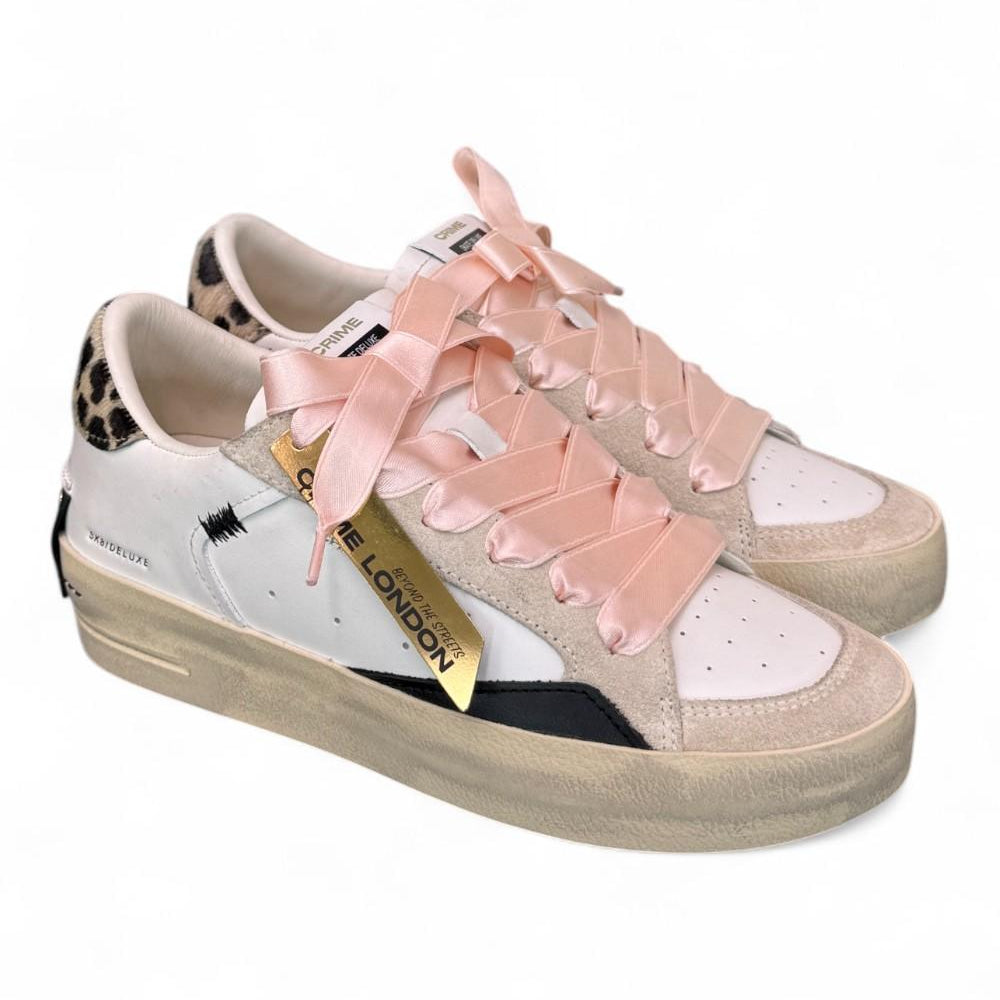 Sneaker donna  De Luxe bianca beige Crime London 