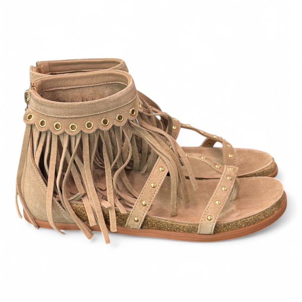 Sandalo beige con frange Emanuel Vee 