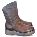 Stivaletto pieghe nabuk ingrassato moka Mjus<BR/> 