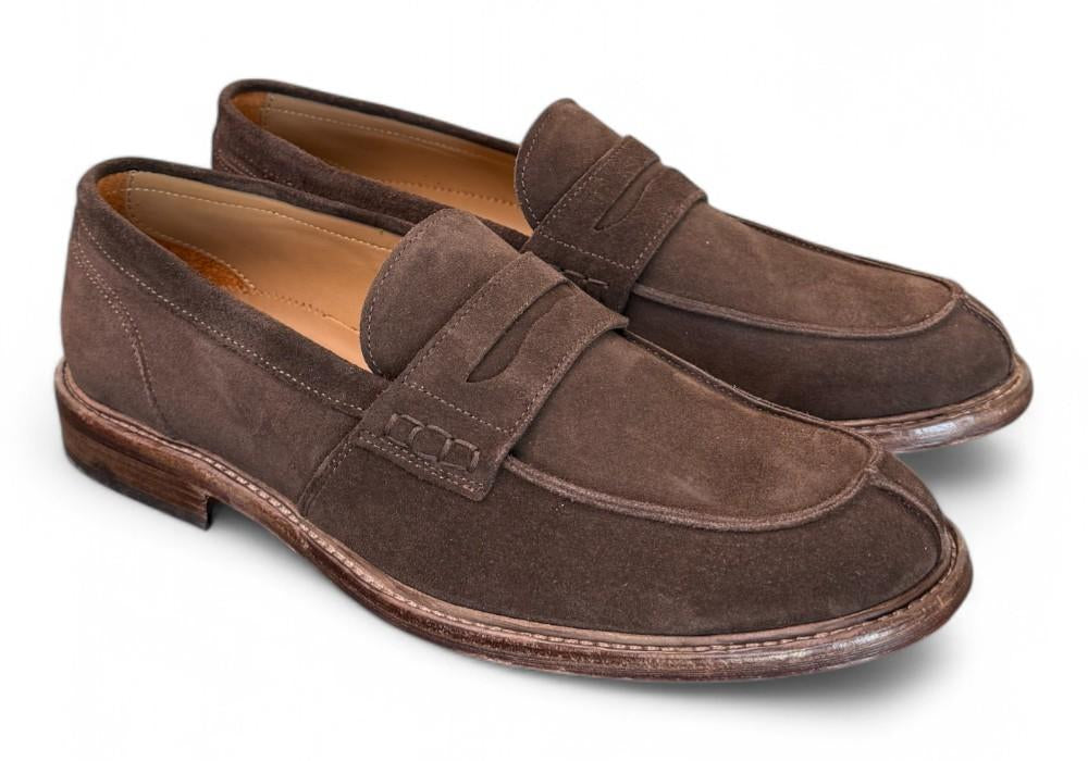 Mocassino suede testa di moro Franco Fedele<BR/> 