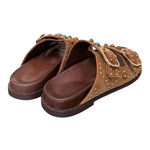 Ciabatta perline suede sigaro Inuovo<BR/> 