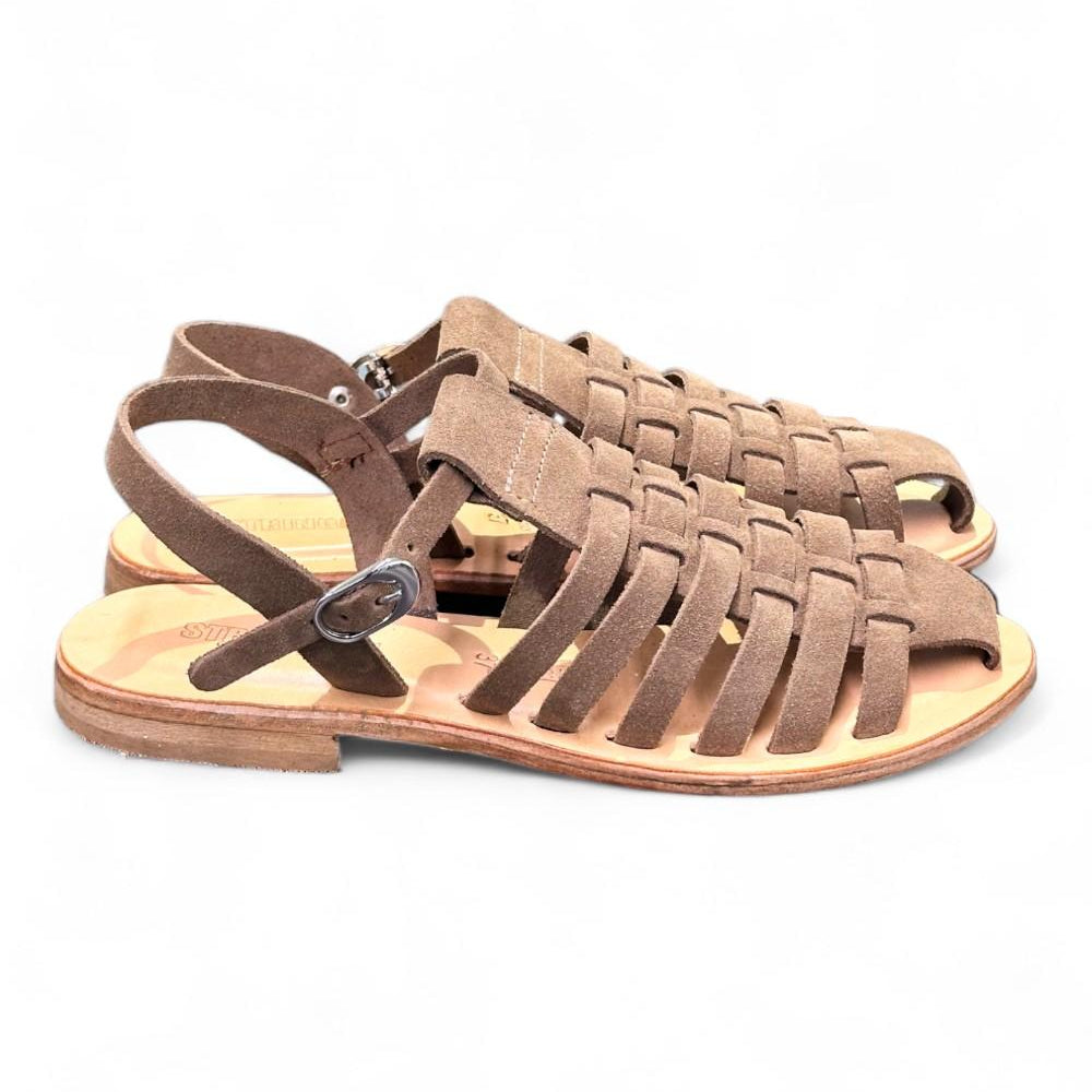Sandalo gabbia in suede beige Stringart 