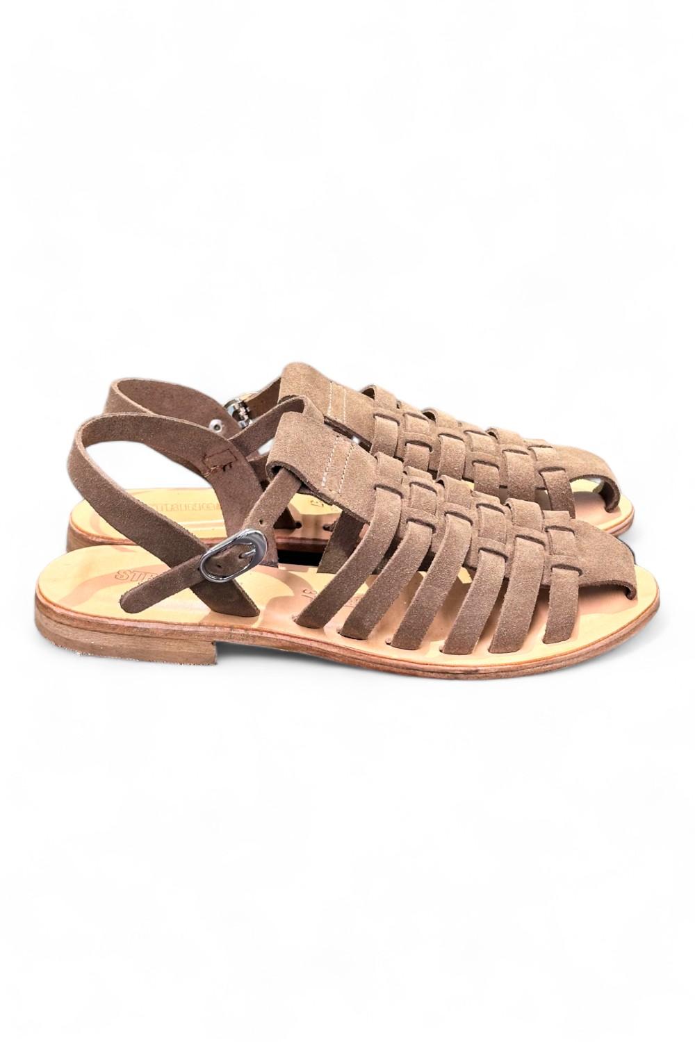 Sandalo gabbia in suede beige Stringart 