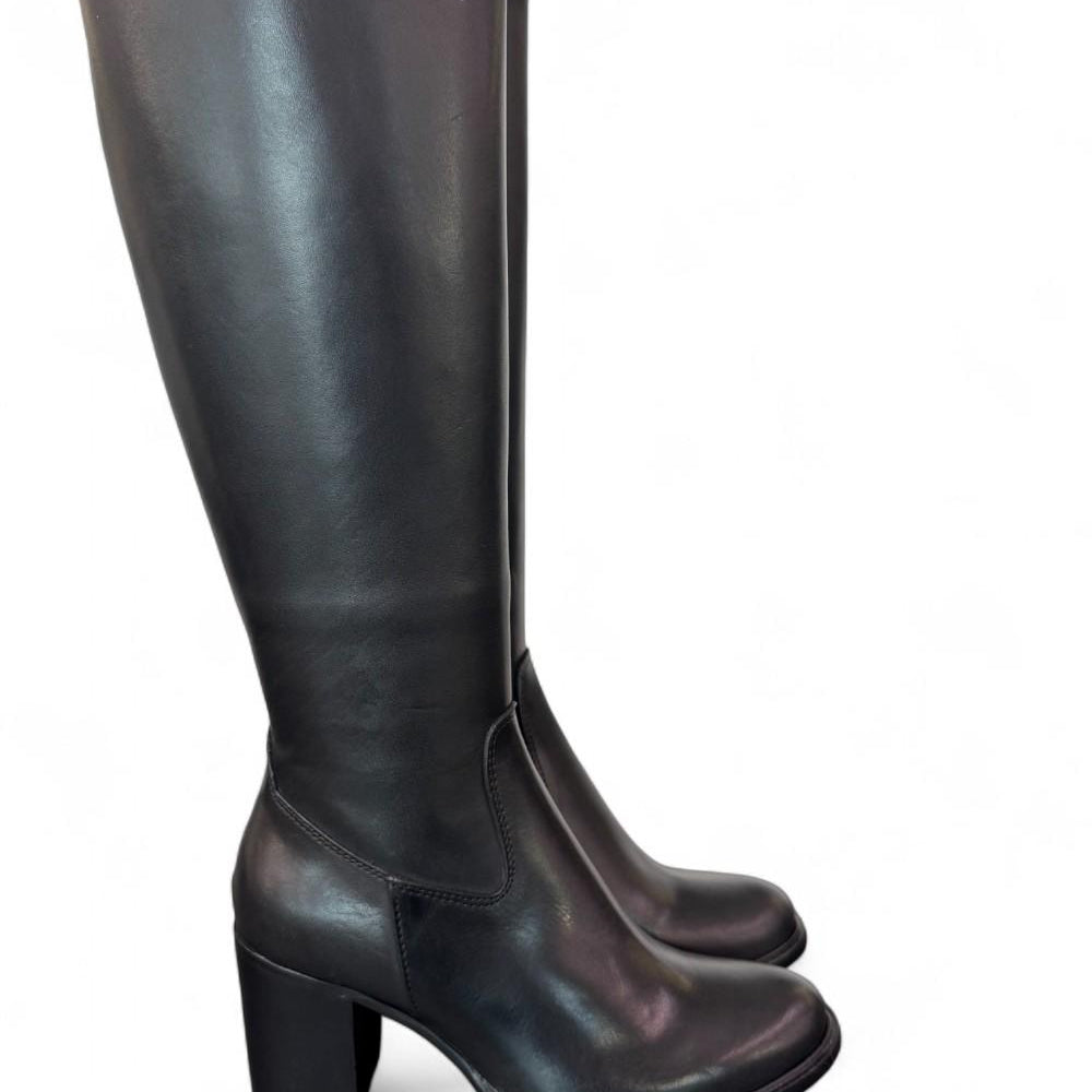 Stivale zip pelle nera tacco 60 Anima <BR/> 