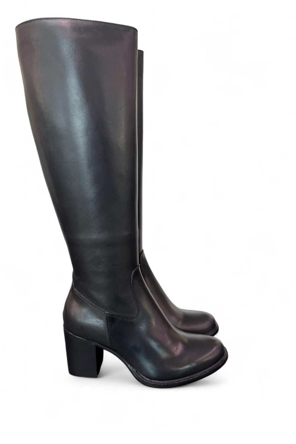 Stivale zip pelle nera tacco 60 Anima <BR/> 