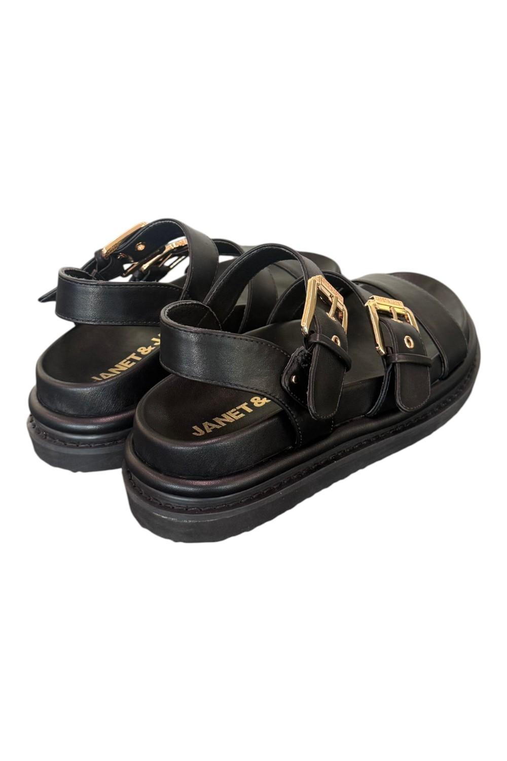 Sandalo platform nero Janet<BR/> <BR/> 