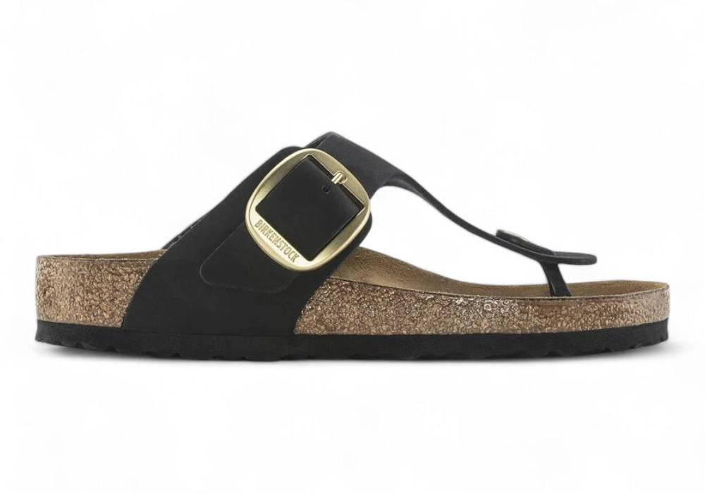 Ciabatta Gizeh Big Buckle nabuk black Birkenstock 1023966 