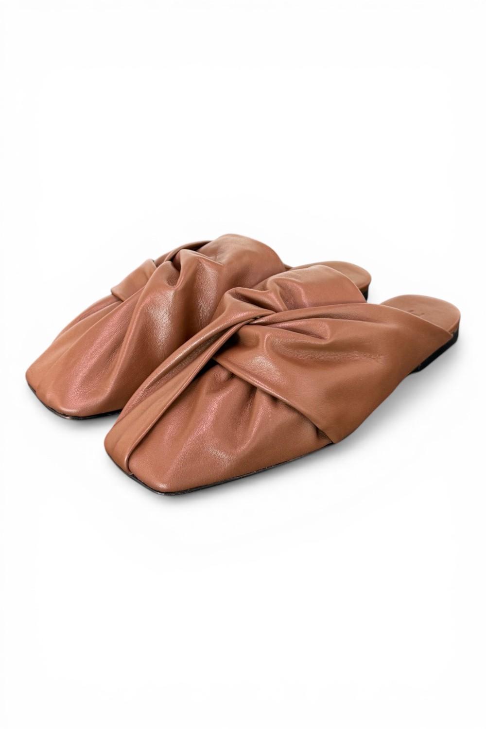 Sabot nodo pelle marrone JVAM<BR/> 
