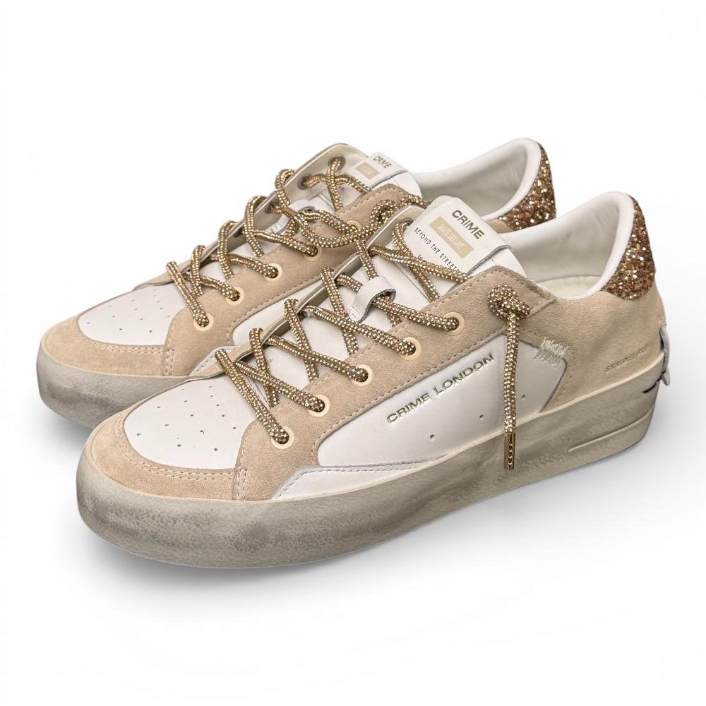 Sneaker De Luxe bianca beige Crime London sw. 