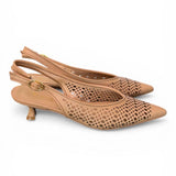 Slingback pelle laserata camel Bianca Di 