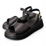 Sandalo fascia pelle nera Z50 Frau 